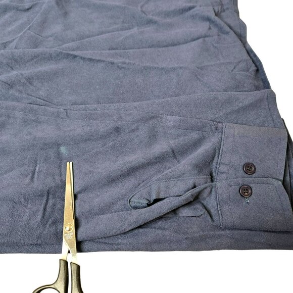 VTG Charlie Brown Shirtmakers SuperSuede Blue Button Up Shirt Size L 16-16 1/2 - Picture 5 of 13